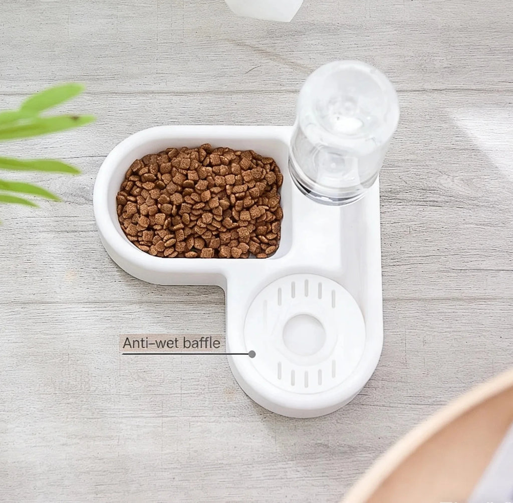 Automatic Pet Water & Food Bowl – 500ml Dual-Use Moisture-Proof Feeder for Dogs & Cats