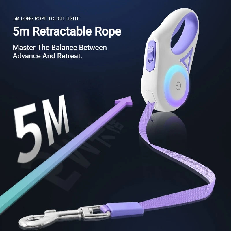 Retractable LED Dog Leash – Light-Up Safety Leash for Night Walks