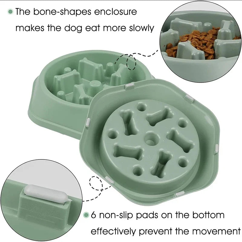 Slow Feeder Dog Bowl – Anti-Choking Puzzle Dish for Small & Medium Dogs