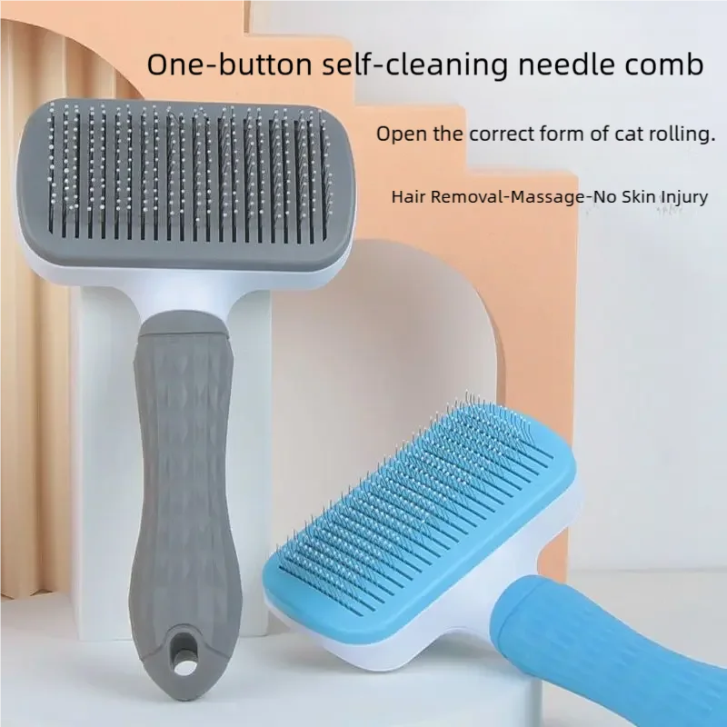 Pet Grooming Brush & Comb – Hair Remover for Dogs, Cats, Puppies & Kittens