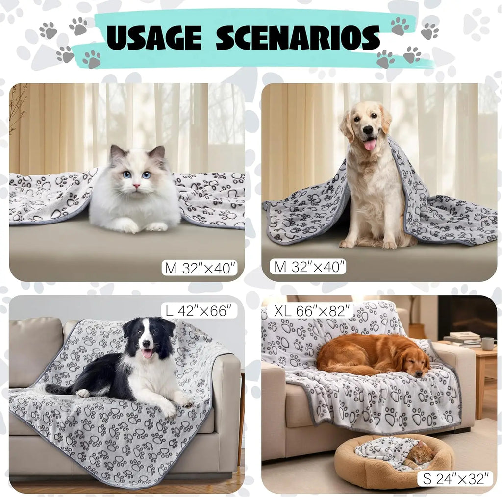 Premium Soft Dog Blanket – Washable Fleece for Indoor Cats & Dogs