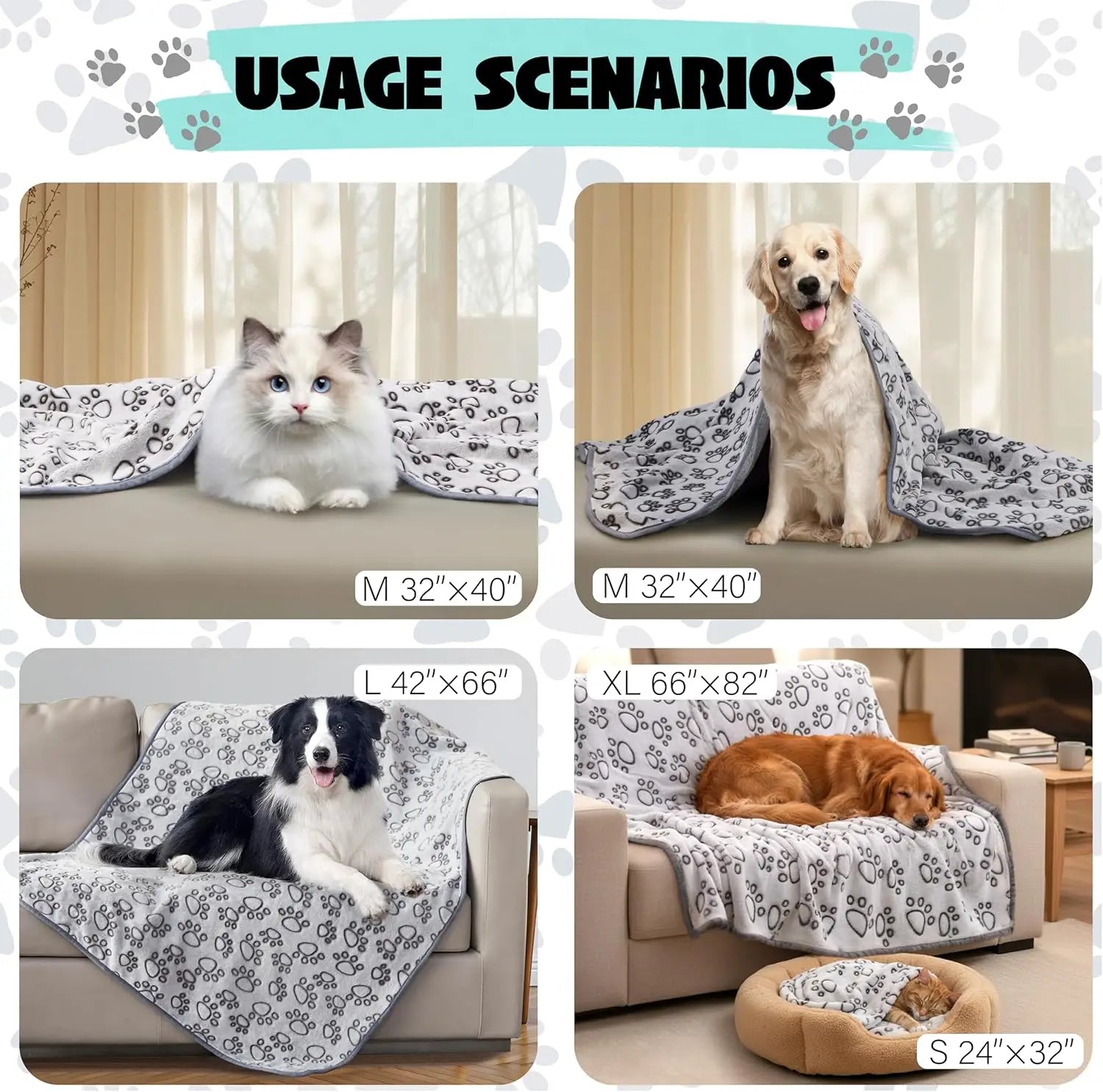Premium Soft Dog Blanket – Washable Fleece for Indoor Cats & Dogs