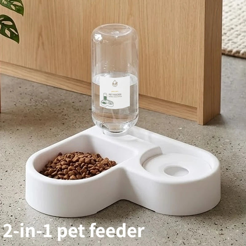 Automatic Pet Water & Food Bowl – 500ml Dual-Use Moisture-Proof Feeder