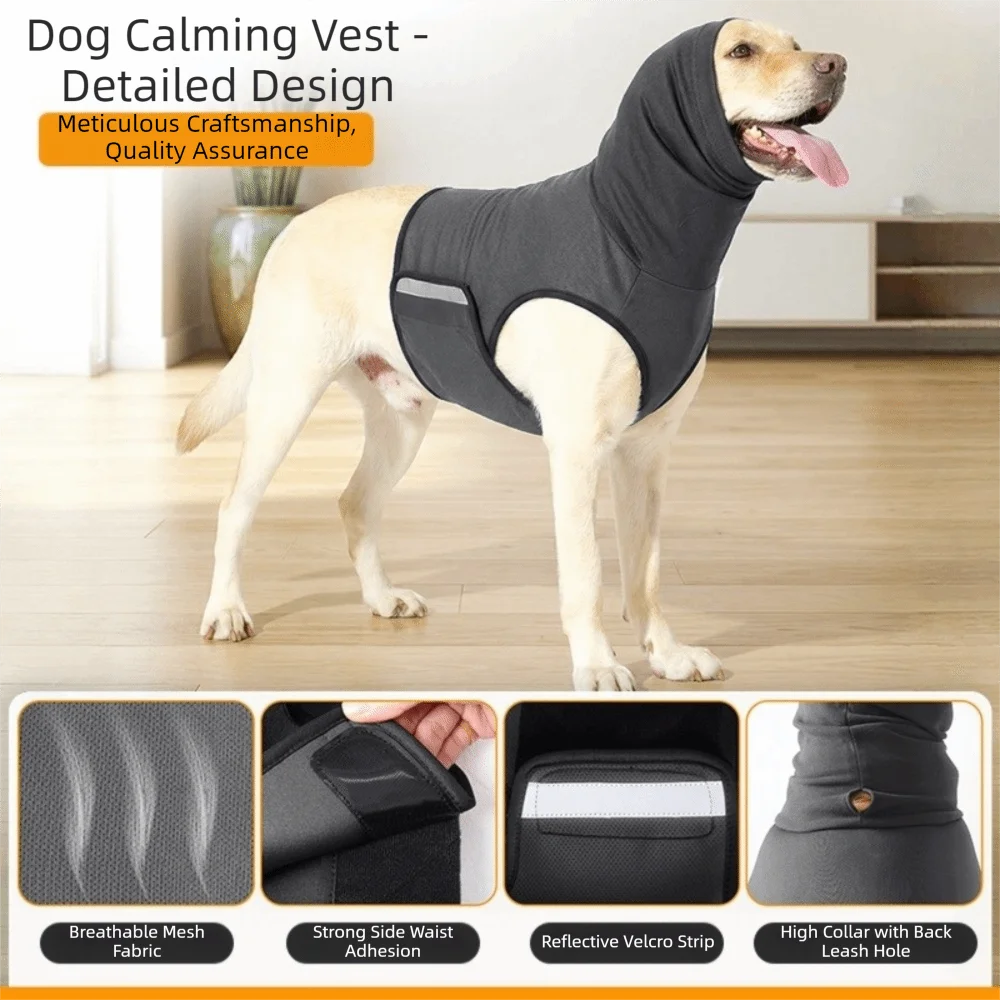 Noise-Proof Dog Anxiety Vest – Breathable Reflective Calming Wrap for Dogs