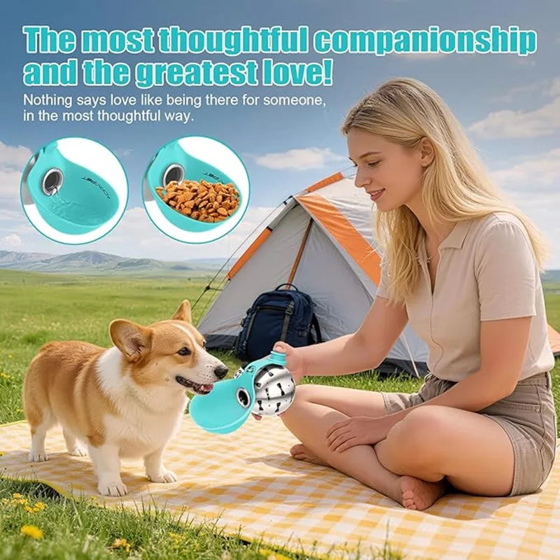 Portable Dog Water Bottle – Stainless Steel No-Spill Travel Dispenser with Bowl