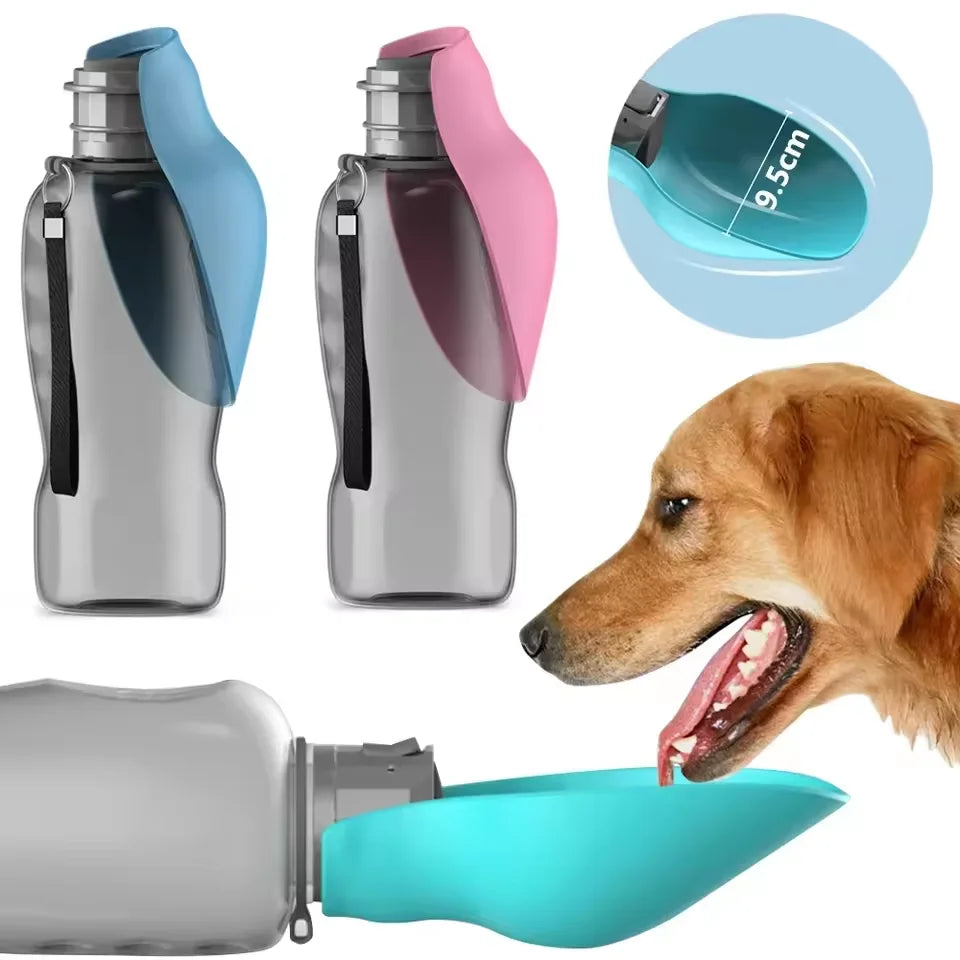 Large Dog Water Bottle 800ml – Foldable Flip Outdoor Travel Feeder