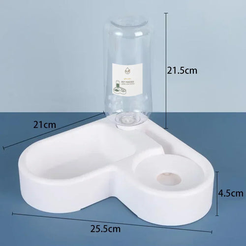 Automatic Pet Water & Food Bowl – 500ml Dual-Use Moisture-Proof Feeder