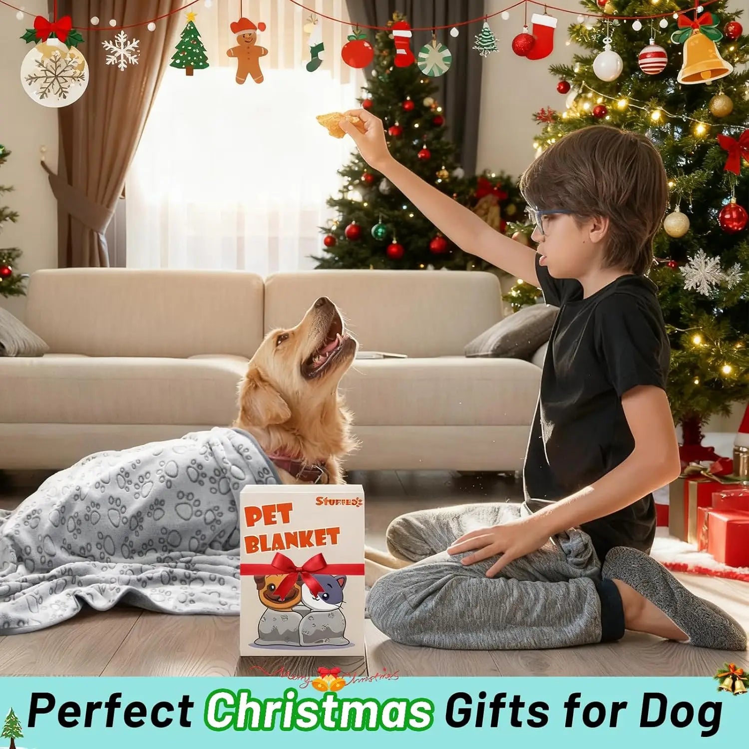 Premium Soft Dog Blanket – Washable Fleece for Indoor Cats & Dogs