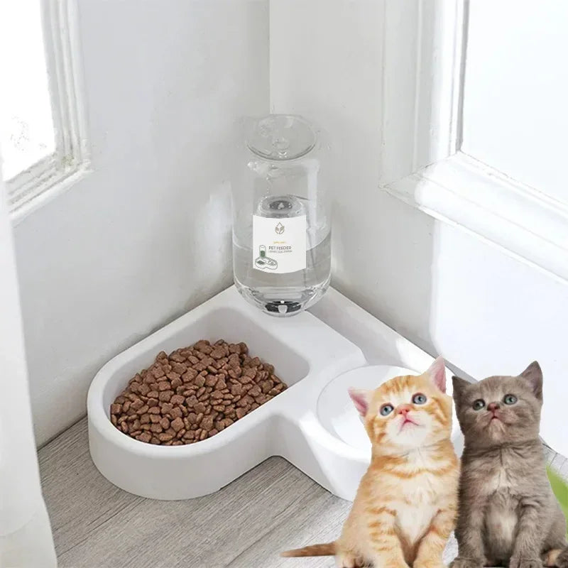 Automatic Pet Water & Food Bowl – 500ml Dual-Use Moisture-Proof Feeder