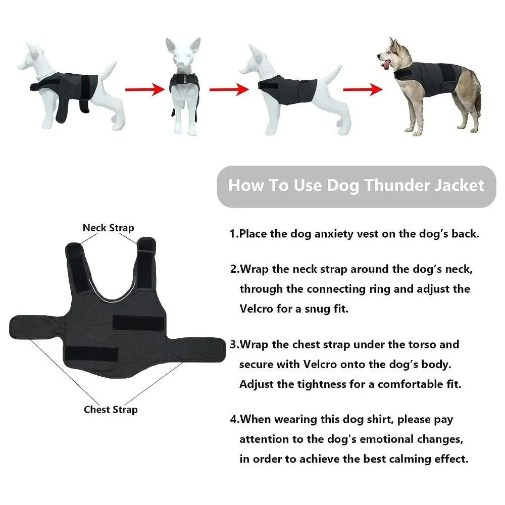 Breathable Dog Anxiety Jacket – Adjustable Calming Wrap for Dogs & Puppies