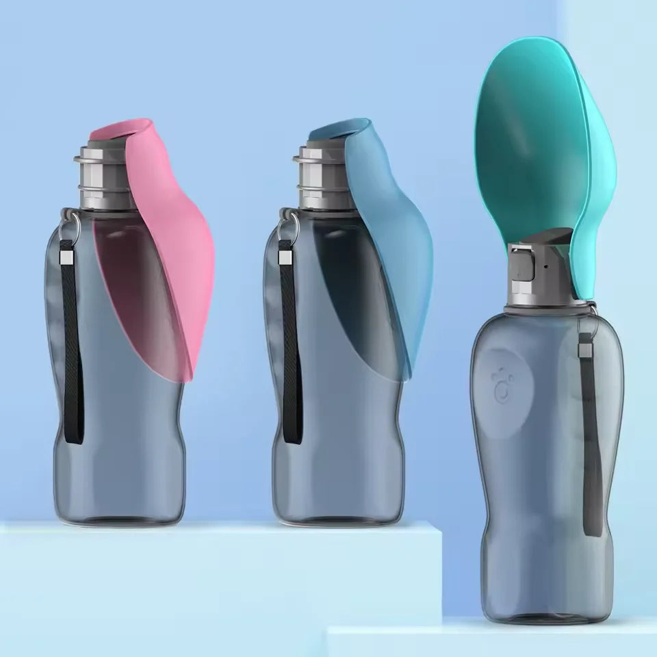 Large Dog Water Bottle 800ml – Foldable Flip Outdoor Travel Feeder