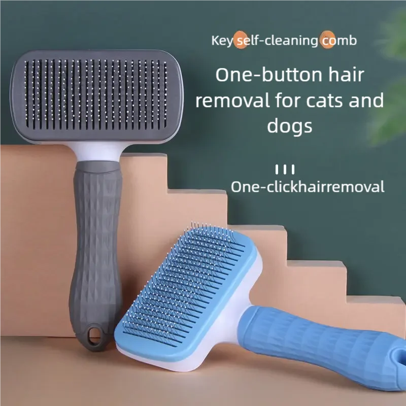 Pet Grooming Brush & Comb – Hair Remover for Dogs, Cats, Puppies & Kittens