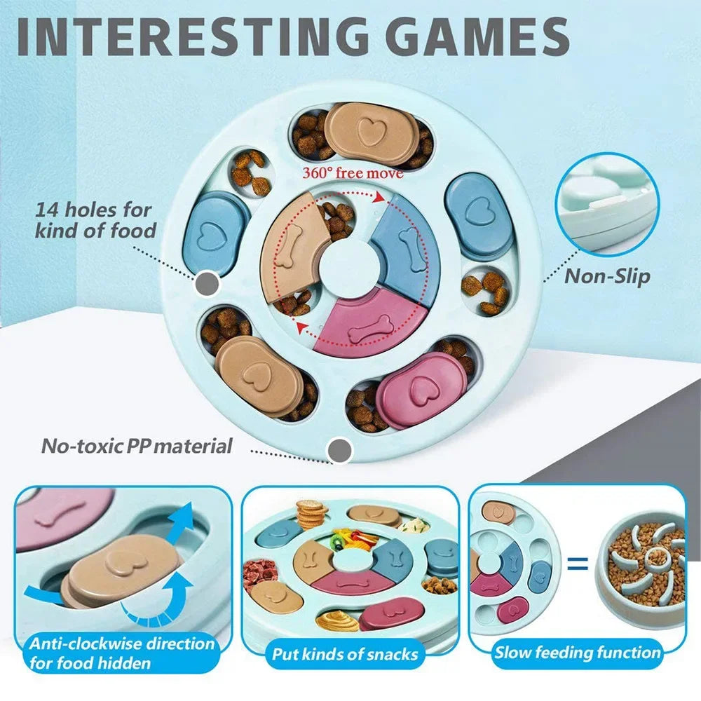 Dog Puzzle Slow Feeder Toy – IQ-Boosting Interactive Food Dispenser