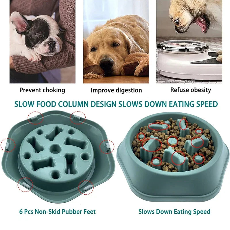 Slow Feeder Dog Bowl – Anti-Choking Puzzle Dish for Small & Medium Dogs